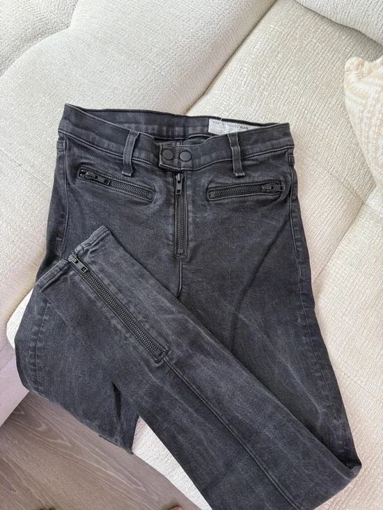 rag & bone Black Skinny Zip-Detail Pants - Picture 3 of 4